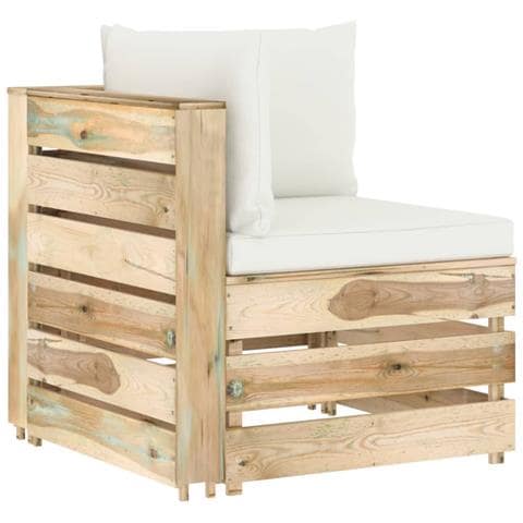 Divano Angolare Modulare Con Cuscini In Legno Impregnato Verde - Foto 2