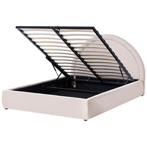 Letto Contenitore Tessuto Mouzon 140 X 200 Cm Beige Chiaro - Foto 2