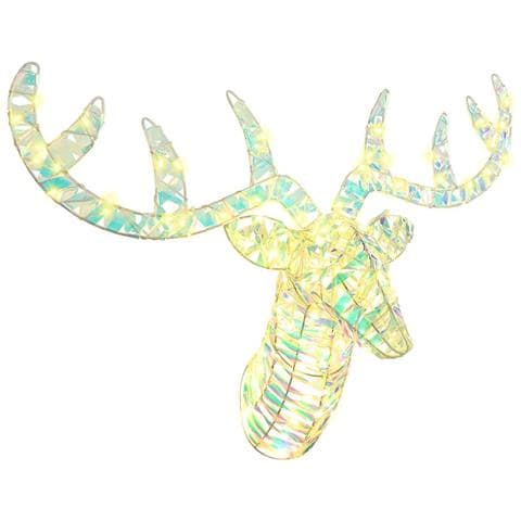 Slitta trainata da renna con 140 LED Bianco caldo 60 cm PET - Foto 1