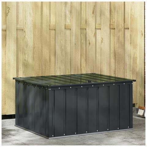 Scatola di Stoccaggio per Giardino Nero 101 x 82 x 50 cm - Foto 2
