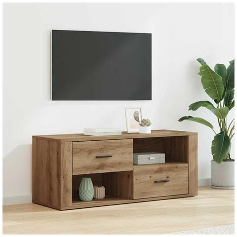 Mobile TV Rovere artigianale 100 x 35 x 40 cm Legno multistrato - Foto 2
