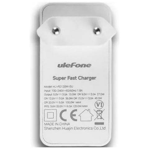 Ulefone Caricabatterie Originale Usb-c Hj-pd120w-eu 120w White Bulk Per Smartphone E Tablet - Foto 2