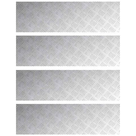 Dischi Quadrati 4 pcs Argento 100 x 30 cm Alluminio - Foto 1