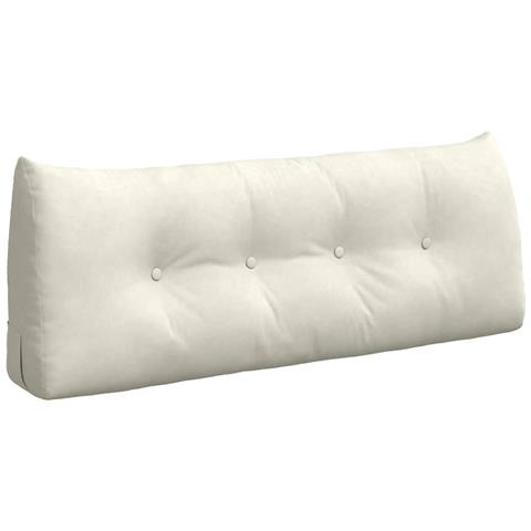 Cuscino per Schiena Crema 120 x 24 x 50 cm Velluto - Foto 1