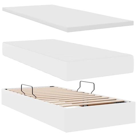 Letto con contenitore e LED con led Bianco Puro 90 x 190 cm - Foto 9