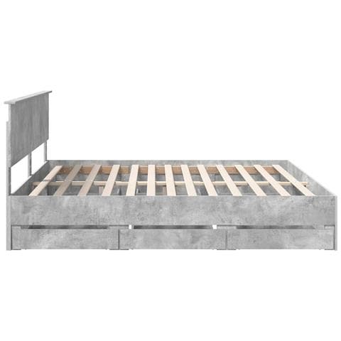 Struttura del letto con cassetto Grigio cemento 200 x 200 cm - Foto 9