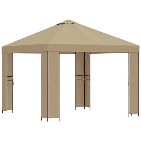Gazebo 3 x 3 m Beige Poliestere e Acciaio 190 gsm - Foto 1