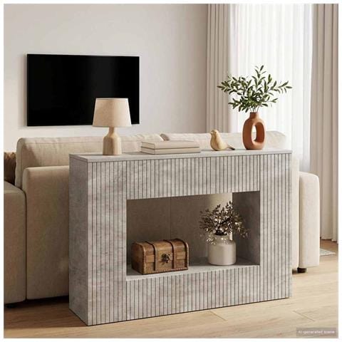 Tavolo consolle Rigato Grigio Cemento 101 x 29 x 74 cm - Foto 2