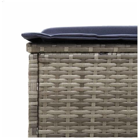 Lettino prendisole con Cuscino in Polyrattan Grigio - Foto 9