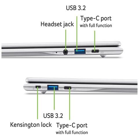 Chromebook 15.6 CB MTK 540 4GB 64GB CHROME BLUE MediaTek Kompanio Kompanio 540 39,6 cm (15.6") Full HD LPDDR5x-SDRAM eMMC ChromeOS - Foto 10