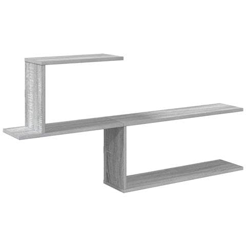 Scaffale da parete Sonoma grigio 122 x 18 x 60 cm - Foto 1