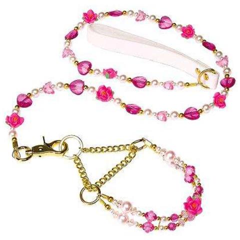 Guinzaglio Con Collare Parure Quartz, Con Perline, Per Cani Piccoli. - Foto 1