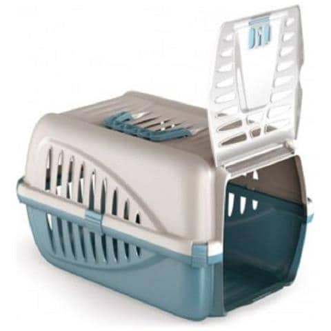 Trasportino In Plastica Per Animali Panzer Made In Italy 50 X 33 X 21 Cm - Verde - Foto 1