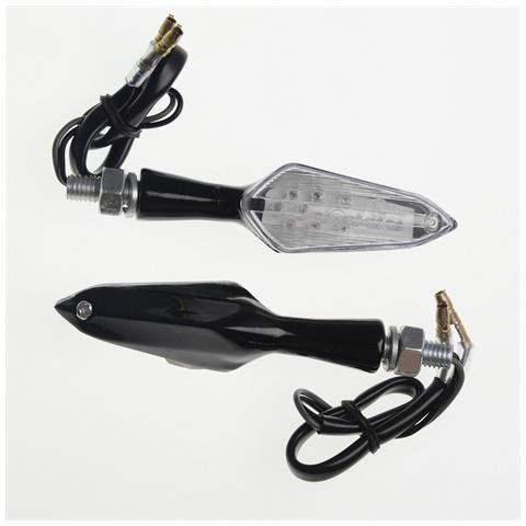 Coppia Frecce Universali Moto Led Indicatori Direzione Naked Sport Nero - Foto 1
