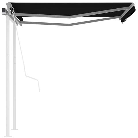 Tenda da Sole Retrattile Automatica con Pali 3,5x2,5m Antracite - Foto 10