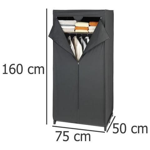 Mobile In Tessuto Nero Profondo, Spogliatoio Pieghevole, 160x75x50cm, Venko - Foto 4