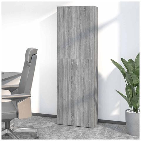 Armadio Per Ufficio Grigio Sonoma 60x32x190cm Legno Multistrato - Foto 2