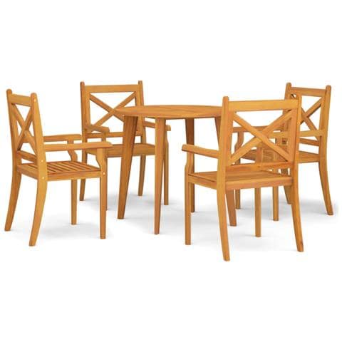 Set Mobili Da Pranzo Per Giardino 5 Pz Legno Massello Di Acacia - Foto 1