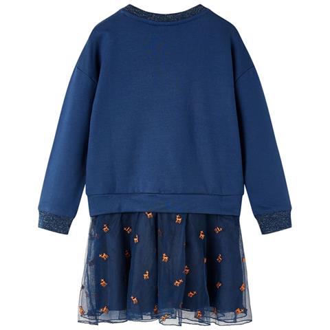Abito Da Bambina A Maniche Lunghe Blu Marino 128 - Foto 2