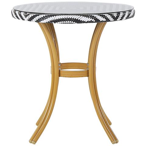 Tavolino Da Giardino Ø 70 Cm Motivo Bianco E Nero Rifreddo - Foto 6