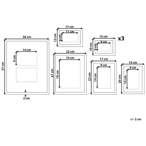 Set Di 8 Cornici Mdf Nero Garango - Foto 2
