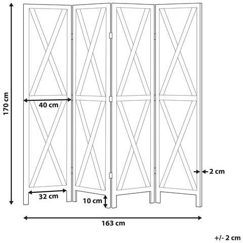 Paravento 4 Pannelli Legno Nero 170 X 163 Cm Ridanna - Foto 2