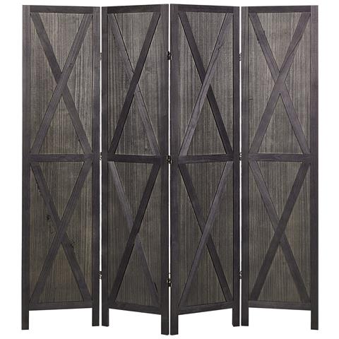 Paravento 4 Pannelli Legno Nero 170 X 163 Cm Ridanna - Foto 8