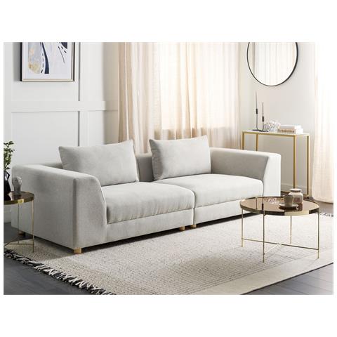 Divano 3 Posti Lermon Tessuto Grigio Chiaro - Foto 1