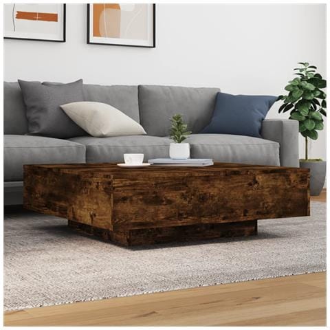 Tavolino Da Salotto Rovere Fumo 100x100x31 Cm Legno Multistrato - Foto 3