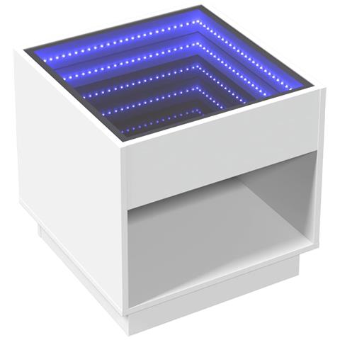 Tavolino Da Salotto Con Led Infinity Bianco 50x50x50 Cm - Foto 3
