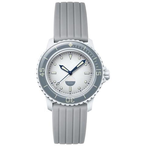 Sostituzione Cinturino Orologio In Silicone Per Blancpain X Swatch Grey - Foto 3