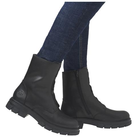 Black Casual Closed Ladies Mid Height Boots Stivaletti Pelle Scarpe Donna Nero Eu 39, Z9179-00 - Foto 2