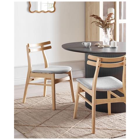 Set Di 2 Sedie Da Pranzo Cynthiana Legno Grigio Chiaro - Foto 1