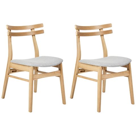 Set Di 2 Sedie Da Pranzo Cynthiana Legno Grigio Chiaro - Foto 2