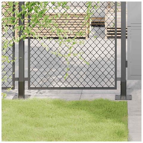 Basi per Pali Quadrati 4 pz 51x51 mm Acciaio Verniciato Polvere - Foto 1