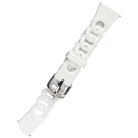Cinturino Per Orologio In Silicone - Compatibile Con Samsung E Huawei White M - Foto 1
