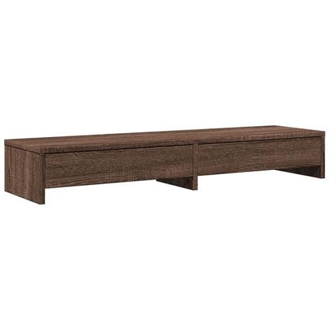 Supporto Monitor Con Cassetti Marrone 100x27x15cm In Truciolato - Foto 2