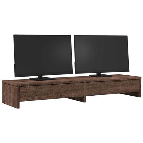 Supporto Monitor Con Cassetti Marrone 100x27x15cm In Truciolato - Foto 3