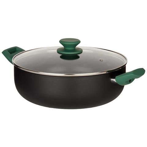 Casseruola Green In Alluminio Pressato 28cm Coperchio C 41,5x29x15 Cm. Colore Nero - Foto 1