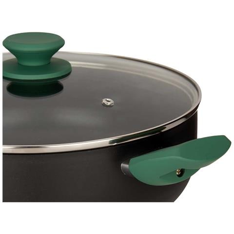 Casseruola Green In Alluminio Pressato 28cm Coperchio C 41,5x29x15 Cm. Colore Nero - Foto 3