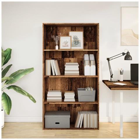 Libreria Legno Antico 80x30x152 Cm In Legno Multistrato - Foto 3