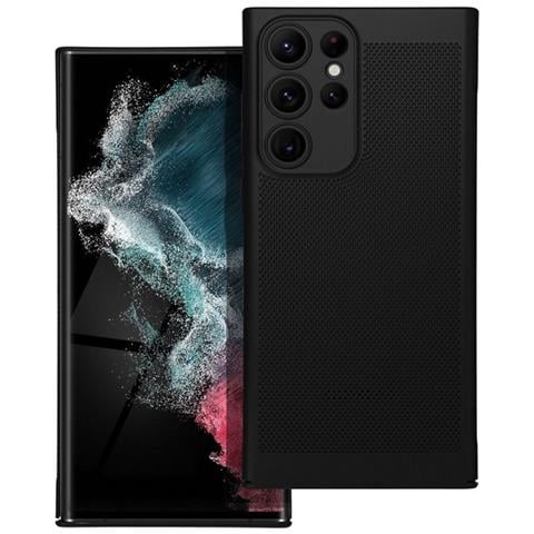 Custodia Back Cover Shell Rigida Antiscivolo Traforata Per Samsung Galaxy S21 Ultra Black - Foto 1