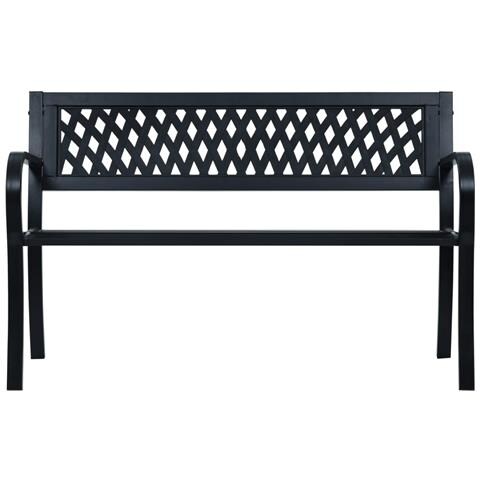 Panchina Da Giardino 125 Cm Nera In Acciaio - Foto 1