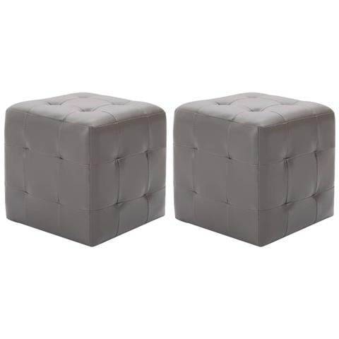 Comodini 2 Pz Grigio 30x30x30 Cm In Similpelle - Foto 2