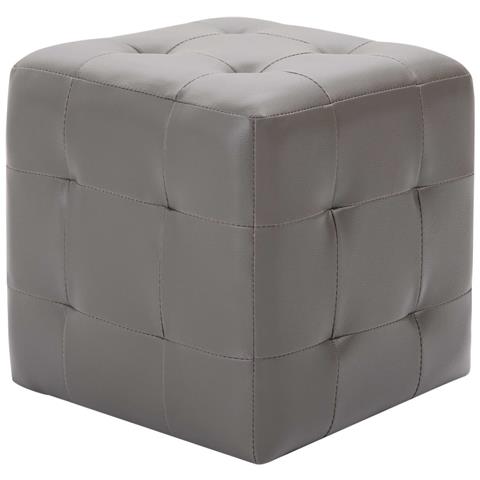 Comodini 2 Pz Grigio 30x30x30 Cm In Similpelle - Foto 1