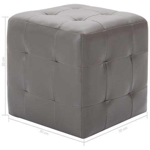 Comodini 2 Pz Grigio 30x30x30 Cm In Similpelle - Foto 5