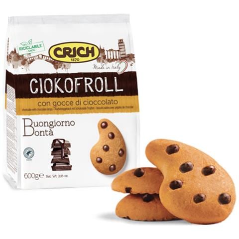 Ciokofroll Con Gocce Di Cioccolato Biscotti Sacchetto Da 600 Grammi - Foto 1