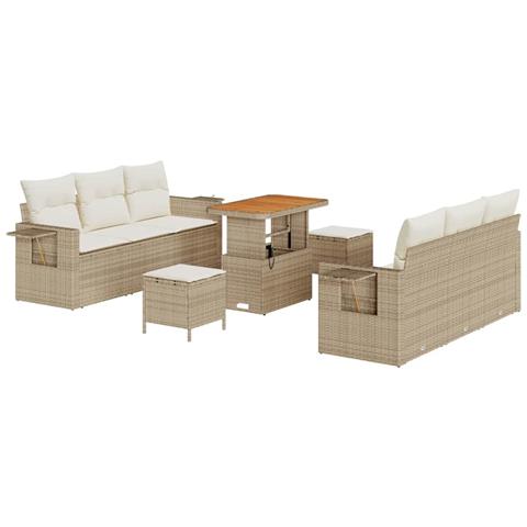 Set Divano da Giardino 9 pcs Beige polyrattan - Foto 1