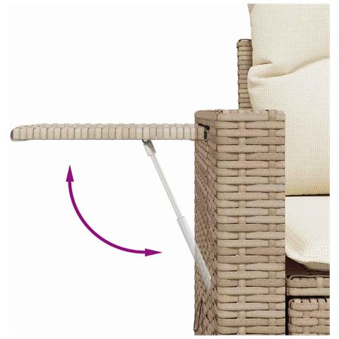 Set Divano da Giardino 9 pcs Beige polyrattan - Foto 9