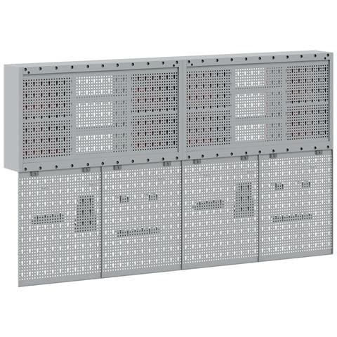 Set di 4 Pezzi di Mobile per Attrezzi e Pannello forato da Montare a Muro in Metallo Nero - Foto 9